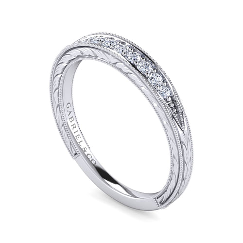 14K White Gold Matching Wedding Band