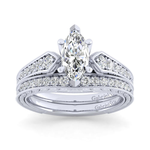 14K White Gold Matching Wedding Band