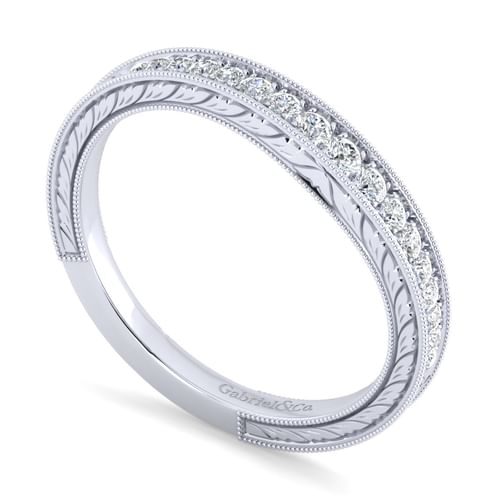 14K White Gold Matching Wedding Band