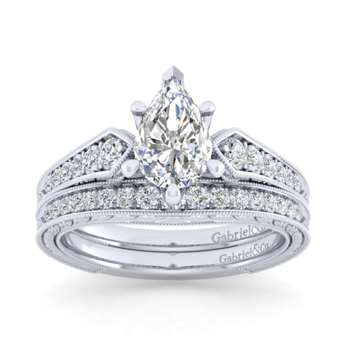 14K White Gold Matching Wedding Band