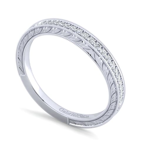 14K White Gold Matching Wedding Band