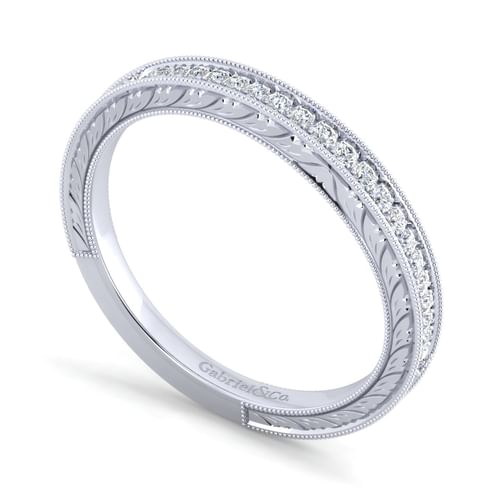 14K White Gold Matching Wedding Band