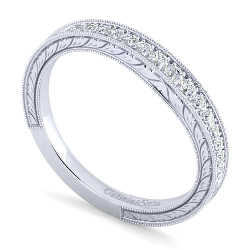 14K White Gold Matching Wedding Band