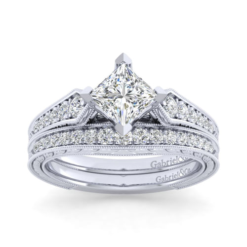 14K White Gold Matching Wedding Band