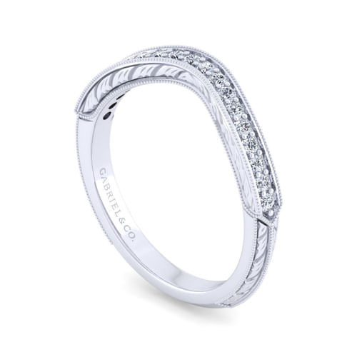 14K White Gold Matching Wedding Band