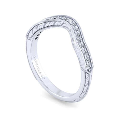 14K White Gold Matching Wedding Band