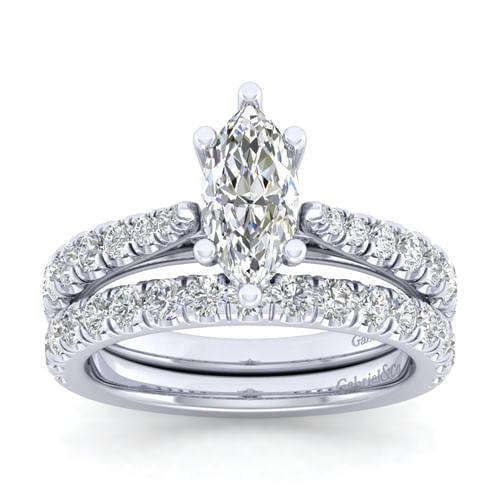14K White Gold Matching Wedding Band