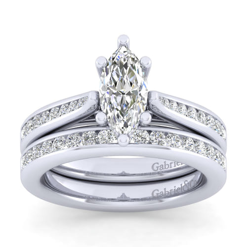 14K White Gold Matching Wedding Band
