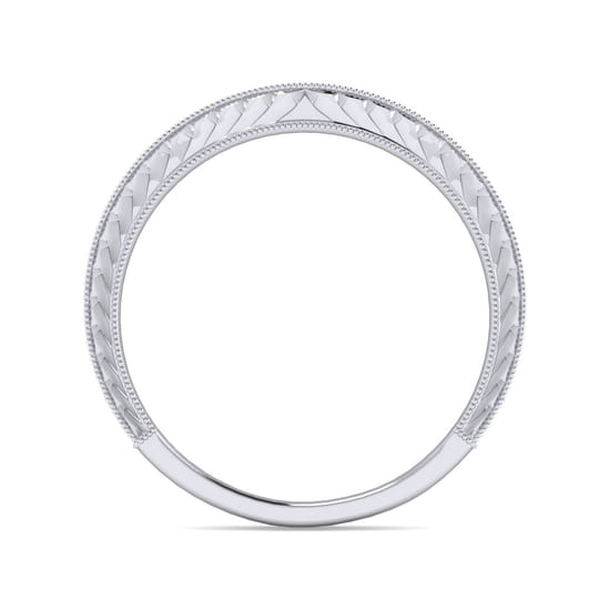 14K White Gold Matching Wedding Band angle 2