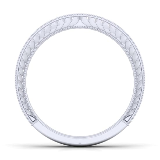 14K White Gold Matching Wedding Band angle 2