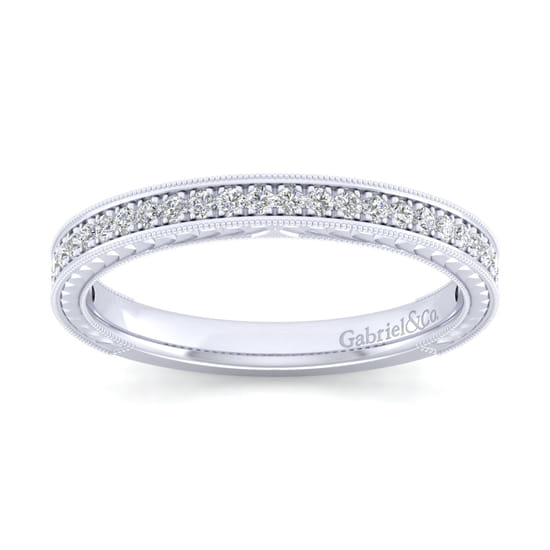 14K White Gold Matching Wedding Band angle 5