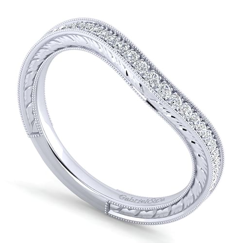 14K White Gold Matching Wedding Band