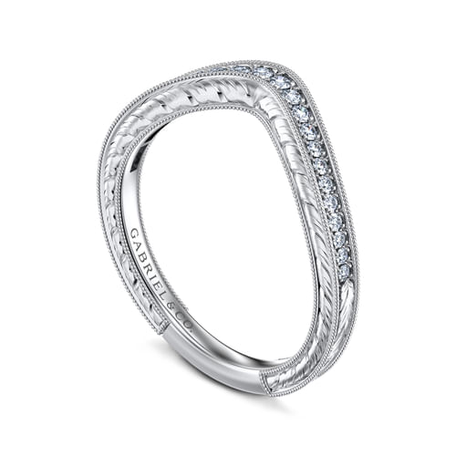 14K White Gold Matching Wedding Band