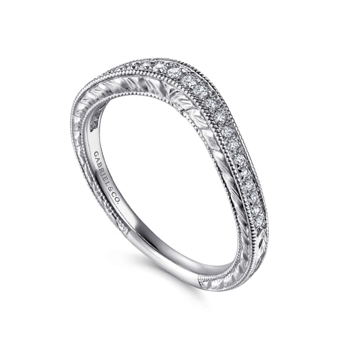 14K White Gold Matching Wedding Band