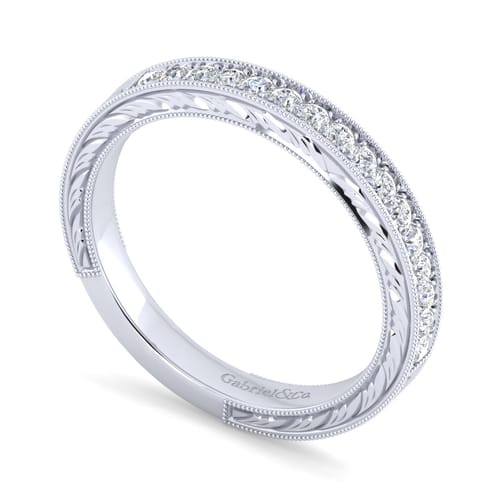 14K White Gold Matching Wedding Band