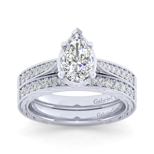14K White Gold Matching Wedding Band