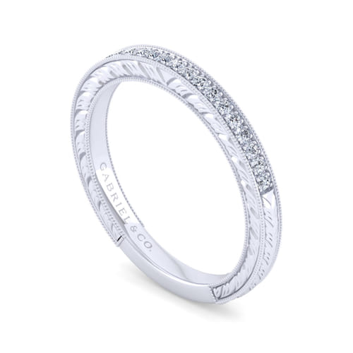 14K White Gold Matching Wedding Band