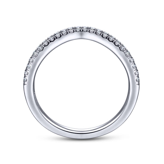 14K White Gold Matching Wedding Band angle 2