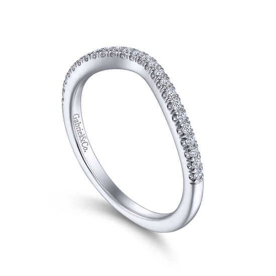 14K White Gold Matching Wedding Band angle 3