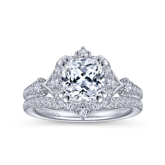 14K White Gold Matching Wedding Band angle 4