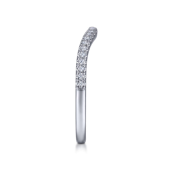 14K White Gold Matching Wedding Band angle 5