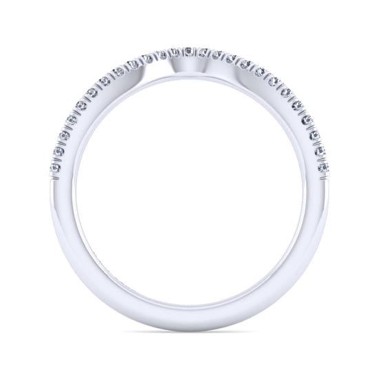 14K White Gold Matching Wedding Band angle 2
