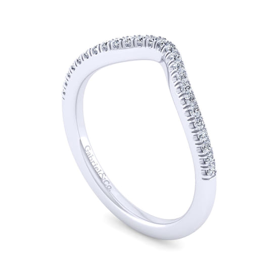 14K White Gold Matching Wedding Band angle 3