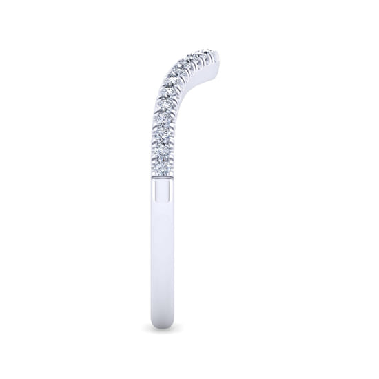 14K White Gold Matching Wedding Band angle 5
