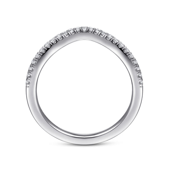 14K White Gold Matching Wedding Band angle 2