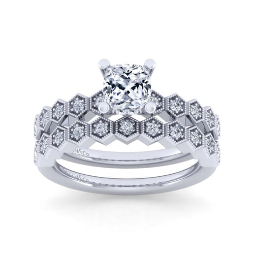 14K White Gold Matching Wedding Band