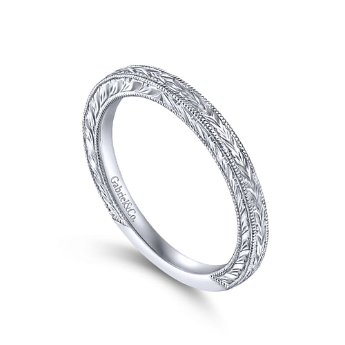 14K White Gold Matching Wedding Band