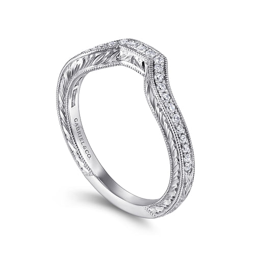 14K White Gold Matching Wedding Band