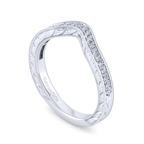 14K White Gold Matching Wedding Band