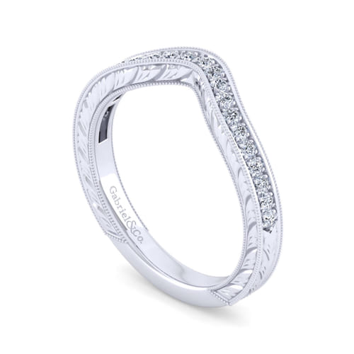 14K White Gold Matching Wedding Band
