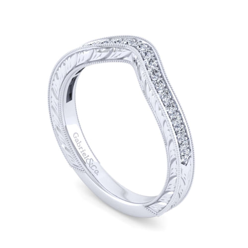 14K White Gold Matching Wedding Band