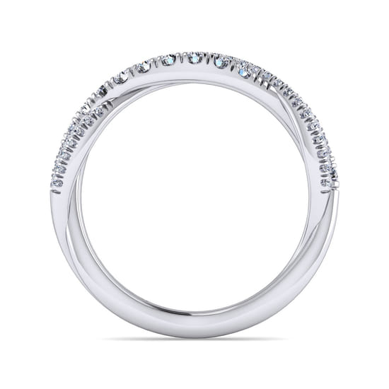 14K White Gold Matching Wedding Band angle 2