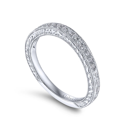 14K White Gold Matching Wedding Band