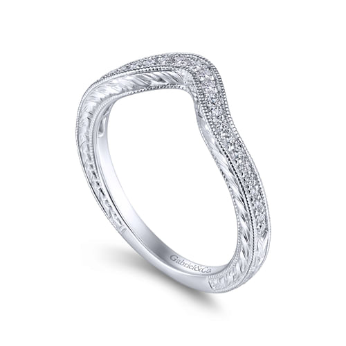 14K White Gold Matching Wedding Band