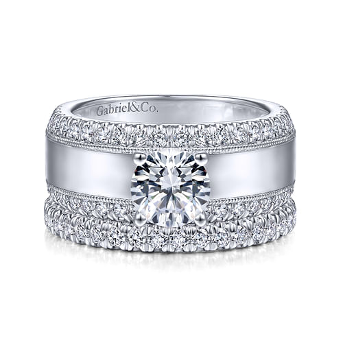 14K White Gold Matching Wedding Band