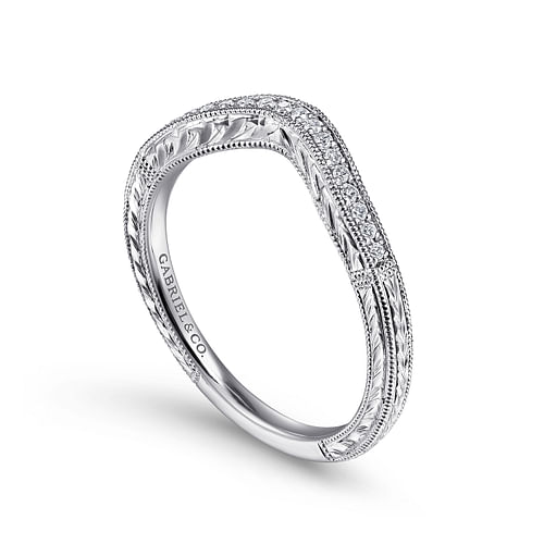 14K White Gold Matching Wedding Band