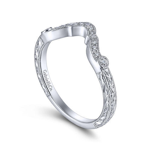 14K White Gold Matching Wedding Band