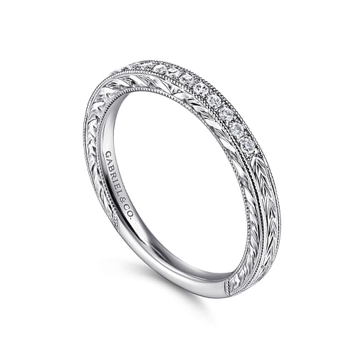 14K White Gold Matching Wedding Band