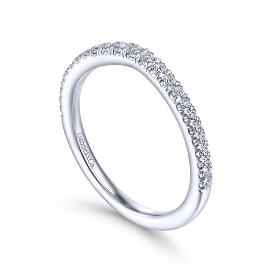 14K White Gold Matching Wedding Band angle 3