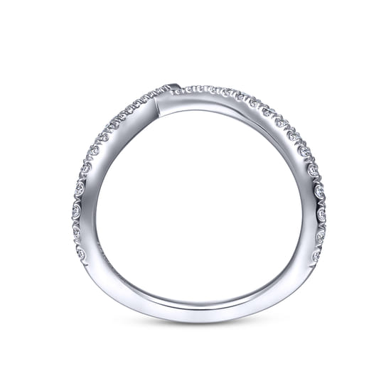 14K White Gold Matching Wedding Band angle 2
