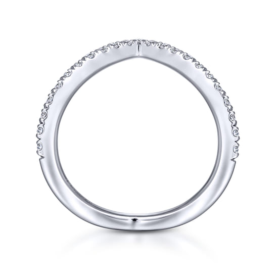 14K White Gold Matching Wedding Band angle 2