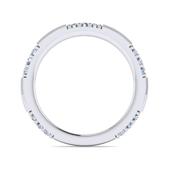14K White Gold Matching Wedding Band angle 2