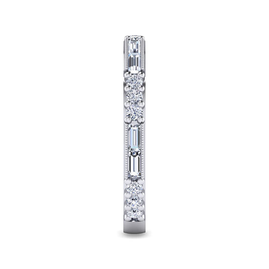 14K White Gold Matching Wedding Band angle 5