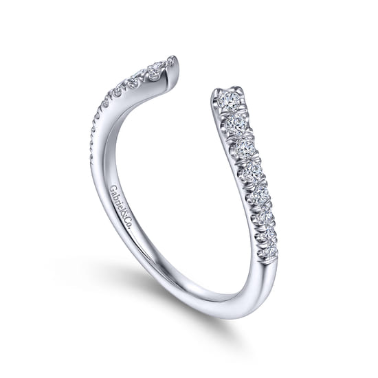 14K White Gold Matching Wedding Band angle 3