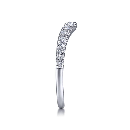 14K White Gold Matching Wedding Band angle 5