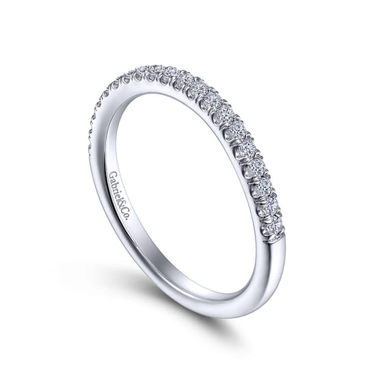 14K White Gold Matching Wedding Band angle 3
